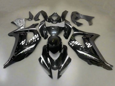 Carénages Moto Kawasaki ZX10R 2016-2020 - Noir Brillant Blanc Bande