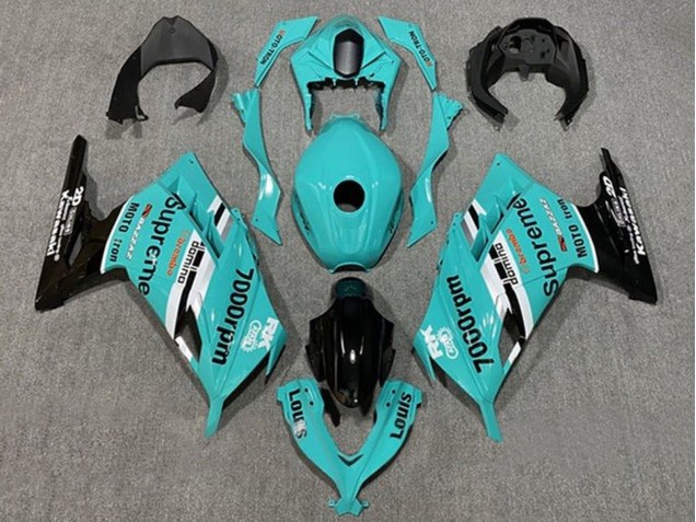 Carénages Moto Kawasaki EX300 2013-2024 - Bleu Blanc Noir Supreme