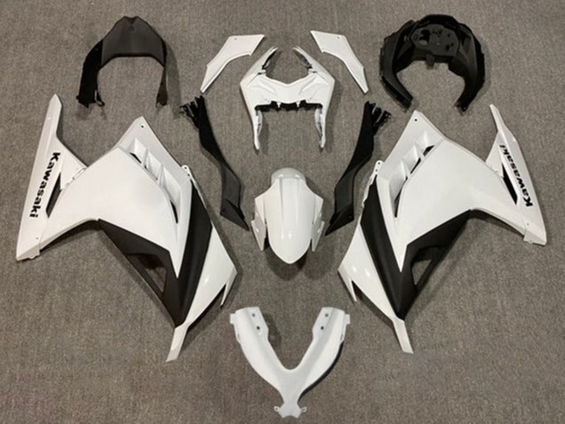 Carénages Moto Kawasaki EX300 2013-2024 - Blanc Perle Noir