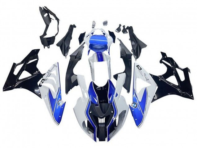 Carénages Moto BMW S1000RR 2009-2014 - Blanc Bleu Noir Brillant HP