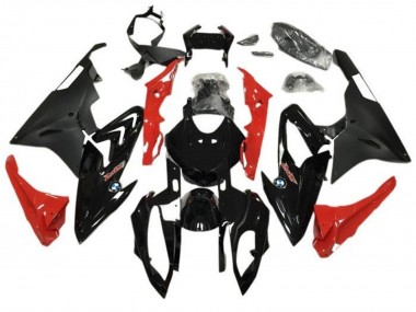 Carénages Moto BMW S1000RR 2015-2016 - Noir Brillant Noir Mat Rouge