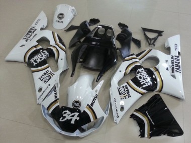 Carénages Moto Yamaha YZF R6 1998-2002 - Blanc Noir Motul Lucky Strike 34