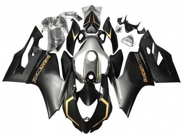Carénages Moto Ducati Panigale 899 2011-2014 - Noir Mat Or Argent Corse