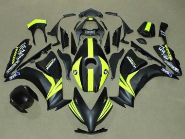 Carénages Moto Honda CBR1000RR 2012-2016 - Noir Mat Jaune Bande