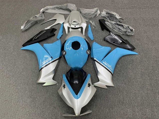Carénages Moto Honda CBR1000RR 2012-2016 - Bleu Clair Argent Noir