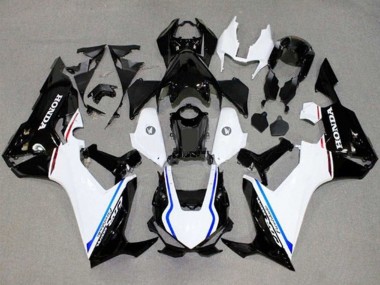Carénages Moto Honda CBR1000RR 2017-2023 - Blanc Bleu Noir Brillant Bande