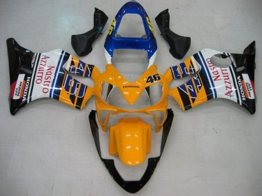 Carénages Moto Honda CBR600 F4i 2001-2003 - Jaune Blanc Bleu Noir Brillant Nastro Azzurro