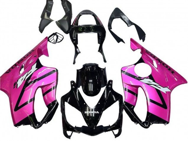 Carénage Moto Honda CBR600 F4i 2001-2003 - Rose Noir Brillant Bande
