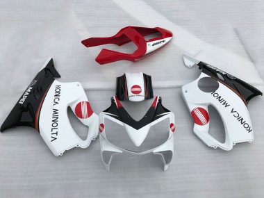 Carénages Moto Honda CBR600 F4i 2001-2003 - Blanc Rouge Noir Brillant Konica Minolta