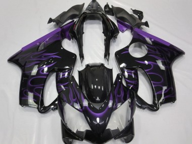 Carénages Moto Honda CBR600 F4i 2004-2007 - Noir Brillant Violet Flamme