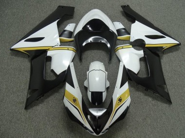 Carénages Moto Kawasaki ZX6R 2005-2006 - Blanc Noir Jaune