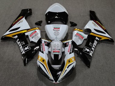 Carénages Moto Kawasaki ZX6R 2005-2006 - Blanc Noir Or Rouge Rizoma Playboy
