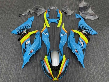 Carénages Moto Kawasaki ZX6R 2013-2018 - Bleu Clair Jaune Orange Noir Argent