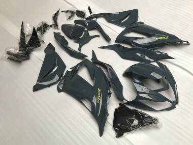 Carénages Moto Kawasaki ZX6R 2013-2018 - Gris Foncé Jaune