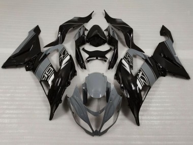 Carénages Moto Kawasaki ZX6R 2013-2018 - Nardo Gris Noir Brillant