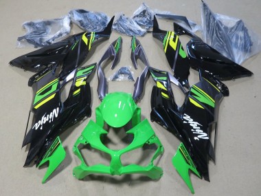 Carénages Moto Kawasaki ZX6R 2019-2022 - Vert Jaune Noir Brillant