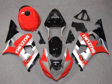 Carénages Moto Suzuki GSXR 1000 2003-2004 - Rouge Argent Noir