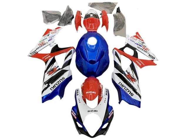 Carénages Moto Suzuki GSXR 1000 2007-2008 - Blanc Rouge Bleu Noir