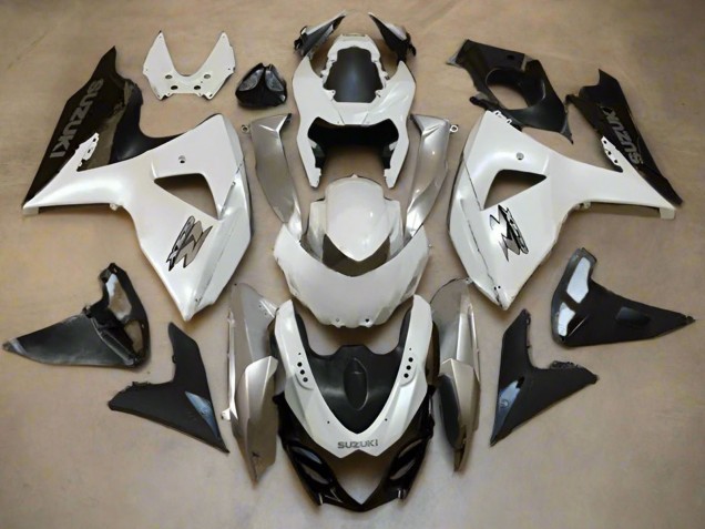 Carénages Moto Suzuki GSXR 1000 2009-2016 - Blanc Perle Argent Noir Mat