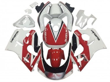 Carénages Moto Suzuki GSXR 600 / GSXR 750 1996-2000 - Rouge Blanc Noir Bande