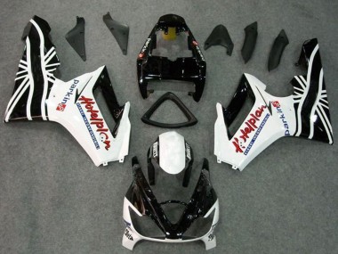 Kits Carénage Moto Triumph Daytona 675 Triple 2006-2008 - Blanc Noir Brillant