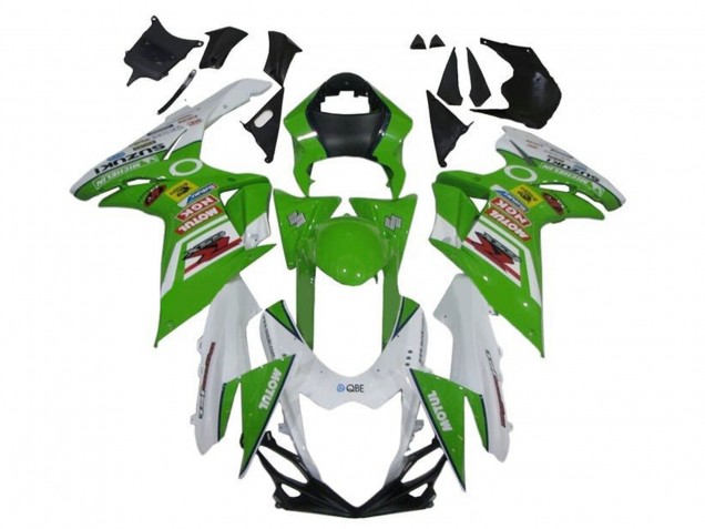 Carénages Moto Suzuki GSXR 600 / GSXR 750 2011-2024 - Blanc Vert Rouge Motul