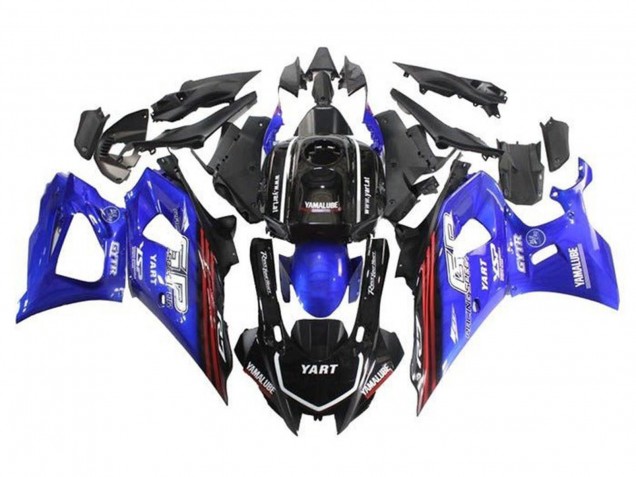 Carénages Moto Yamaha YZF R7 2021-2024 - Noir Bleu Rouge Bande