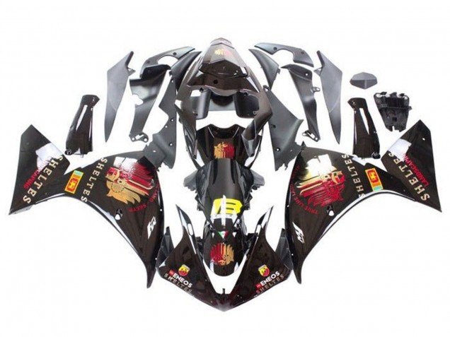 Carénages Moto Yamaha YZF 1000 R1 2012-2014 - Noir Brillant Rouge Jaune Sheltes