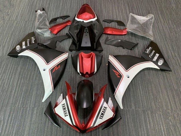 Carénages Moto Yamaha YZF 1000 R1 2012-2014 - Blanc Rouge Noir