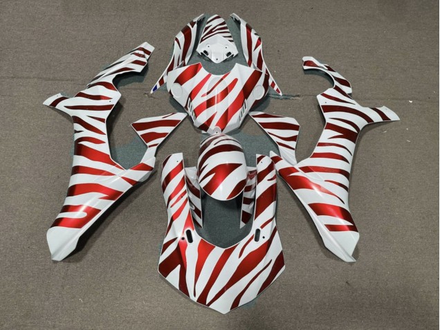 Carénages Moto Yamaha YZF 1000 R1 2015-2019 - Blanc Rouge Zèbre