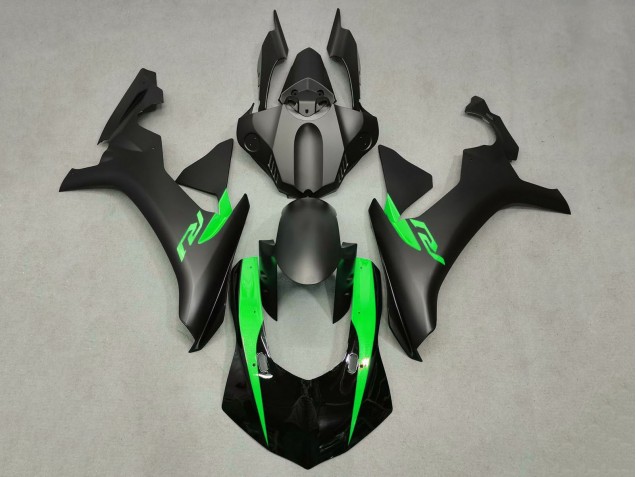 Carénages Moto Yamaha YZF 1000 R1 2015-2019 - Noir Mat Noir Brillant Vert