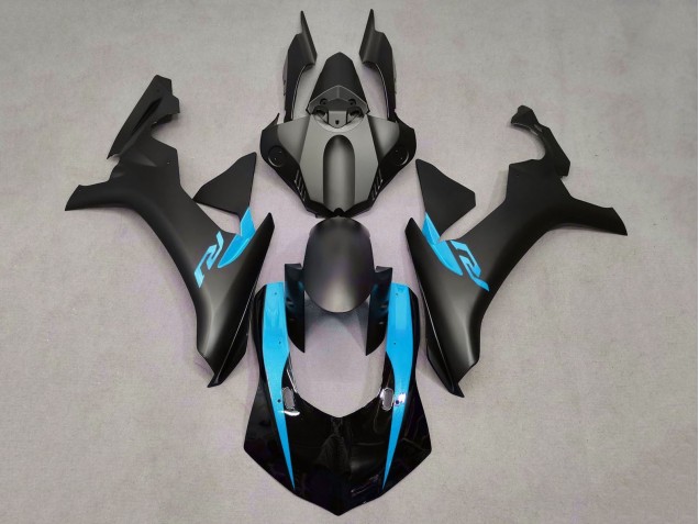 Carénages Moto Yamaha YZF 1000 R1 2015-2019 - Noir Mat Noir Brillant Bleu Clair