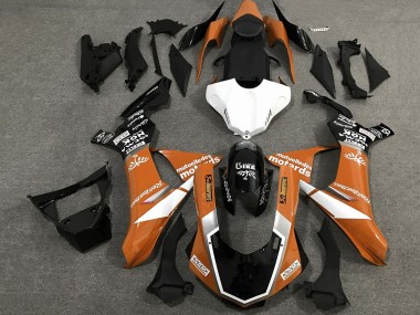Carénages Moto Yamaha YZF 1000 R1 2020-2025 - Orange Blanc Noir Brillant Sam