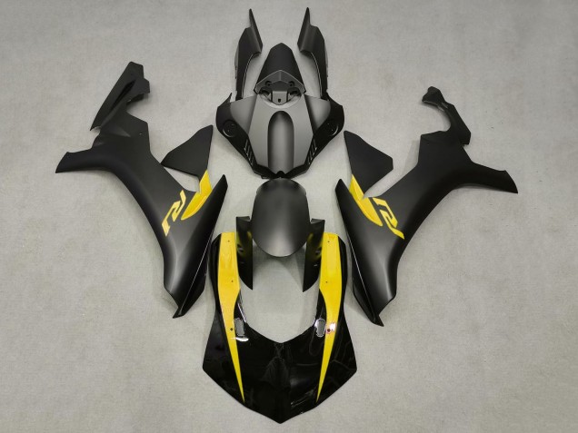 Carénages Moto Yamaha YZF 1000 R1 2020-2025 - Noir Brillant Noir Mat Jaune