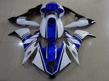 Carénages Moto Yamaha YZF 1000 R1 2004-2006 - Blanc Bleu Noir