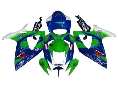 Carénages Moto Suzuki GSXR 600 / GSXR 750 2006-2007 - Blanc Bleu Vert Alstare