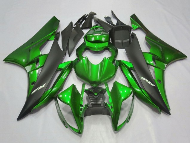 Carénages Moto Yamaha YZF R6 2006-2007 - Vert Noir Mat