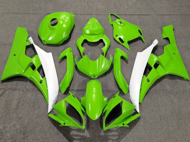 Carénages Moto Yamaha YZF R6 2006-2007 - Vert Blanc