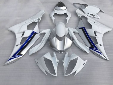Carénages Moto Yamaha YZF R6 2006-2007 - Blanc Argent Bleu Noir
