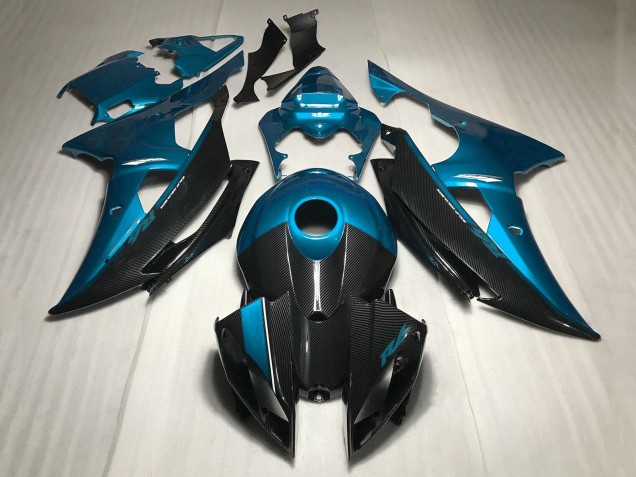 Carénages Moto Yamaha YZF R6 2008-2016 - Bleu Fibre de Carbone Style