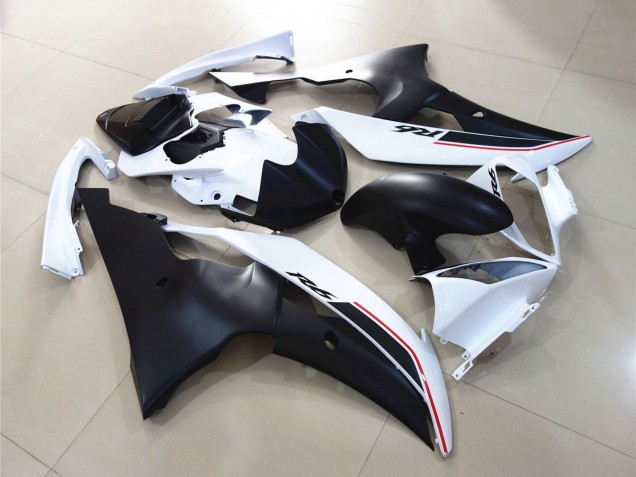 Carénages Moto Yamaha YZF R6 2008-2016 - Blanc Noir Mat Rouge