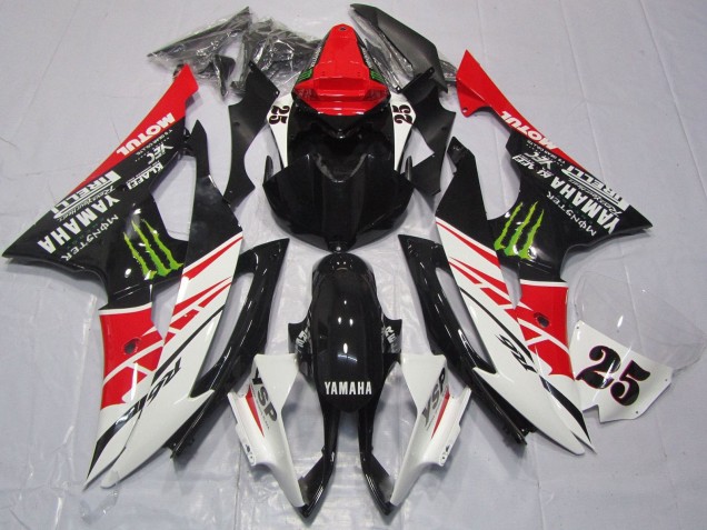Carénages Moto Yamaha YZF R6 2008-2016 - Blanc Rouge Noir Brillant Vert Monstre 25