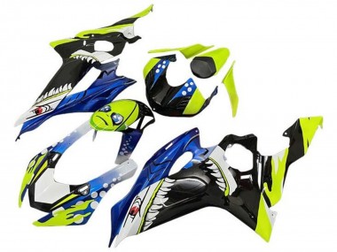 Carénages Moto Yamaha YZF R6 2017-2025 - Jaune Néon Bleu Requin