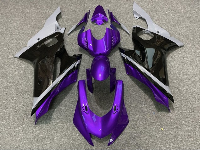 Carénages Moto Yamaha YZF R6 2017-2025 - Gris Violet Noir Brillant