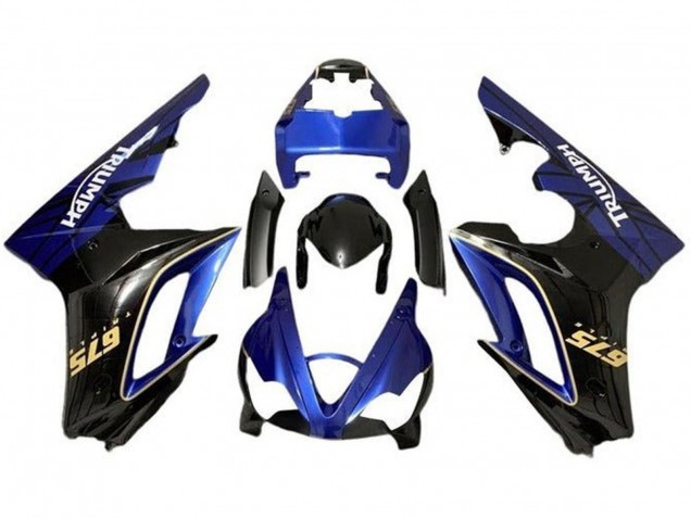 Carénages Moto Triumph Daytona 675 Triple 2009-2012 - Bleu Noir Brillant