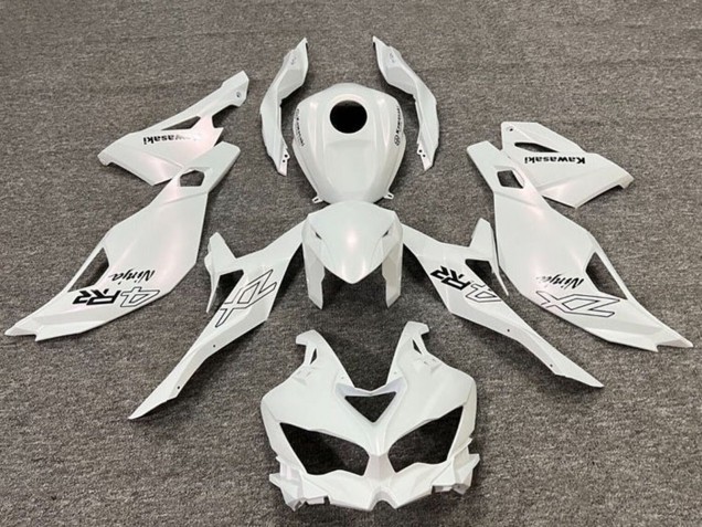 Carénages Moto Kawasaki ZX4R ZX-4RR 2019-2025 - Blanc Perle Noir
