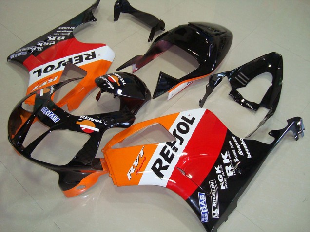 Carénages Moto Honda VTR1000 2000-2006 - Orange Blanc Rouge Noir Brillant Repsol