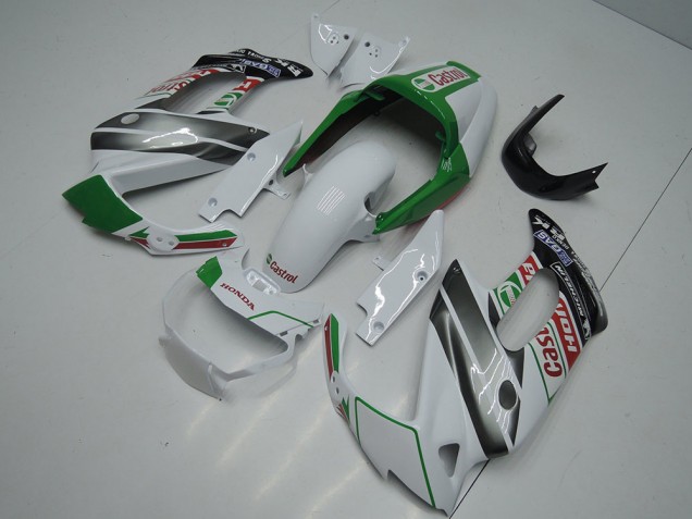 Carénages Moto Honda VTR1000F 1997-2005 - Blanc Vert Noir Brillant Castrol