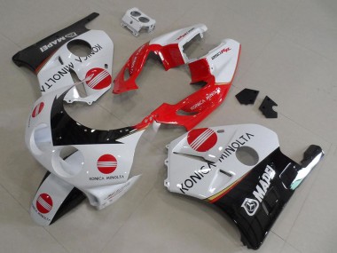 Carénages Moto Honda CBR250RR MC22 1990-1998 - Blanc Rouge Noir Brillant Konica Minolta