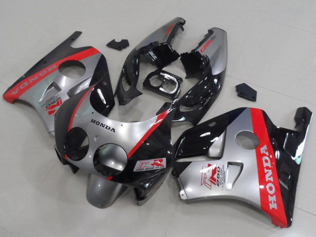Carénages Moto Honda CBR250RR MC22 1990-1998 - Argent Rouge Noir Brillant